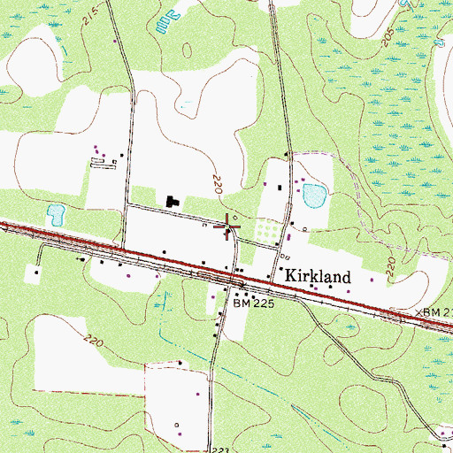 Topographic Map of Kirkland Church, GA