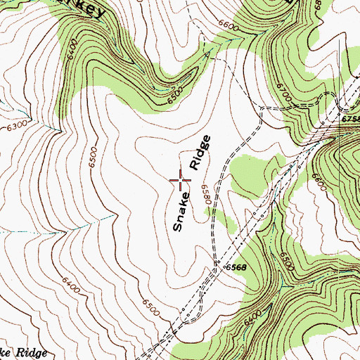 Topographic Map of Snake Ridge, AZ