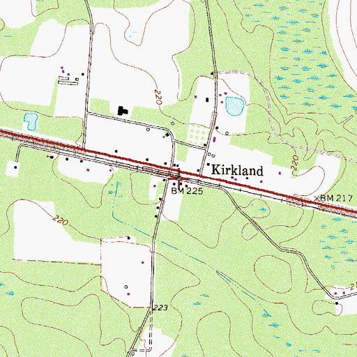 Topographic Map of Kirkland Post Office (historical), GA