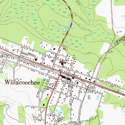 Topographic Map of Willacoochee Elementary School, GA