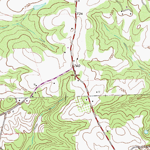 Topographic Map of Antioch Church (historical), GA