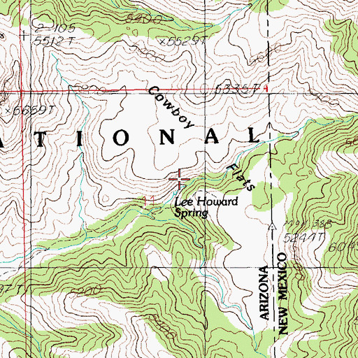 Topographic Map of Cowboy Flat, AZ