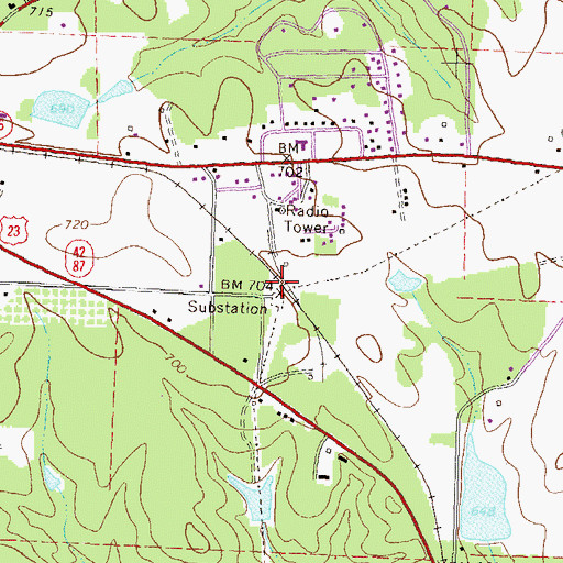 Topographic Map of Bibb (historical), GA