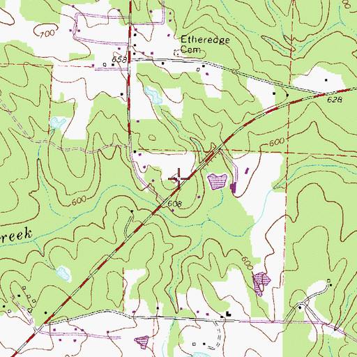 Topographic Map of Calvary Church, GA