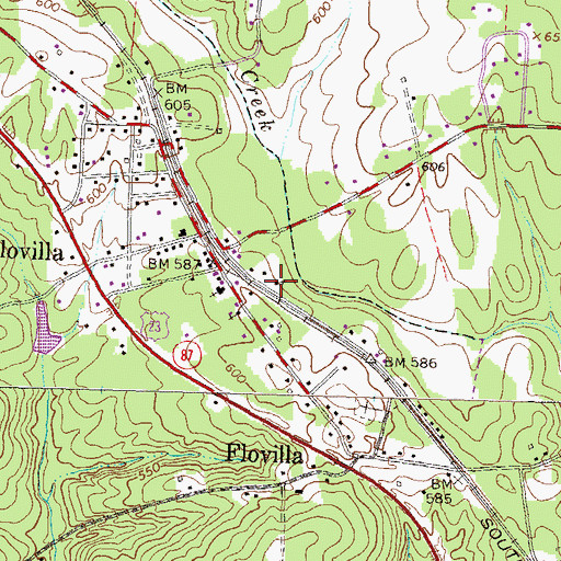 Topographic Map of China Grove Baptist Church, GA