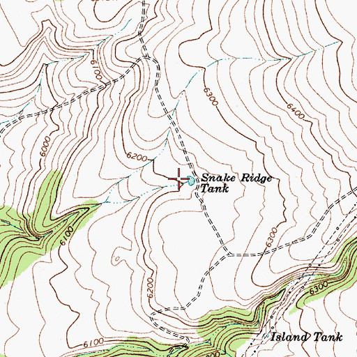 Topographic Map of Snake Ridge Tank, AZ