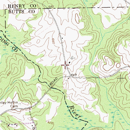 Topographic Map of Delta Grove School (historical), GA
