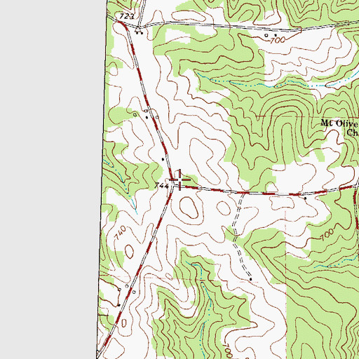 Topographic Map of Elgin Church, GA