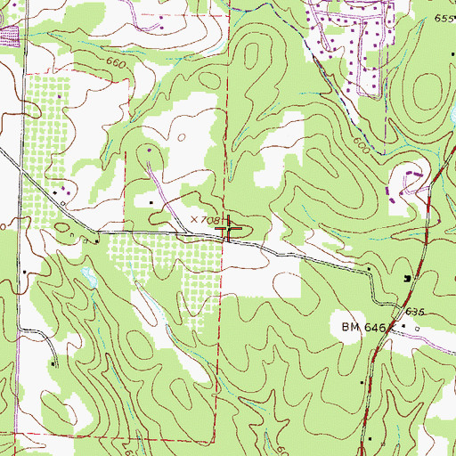 Topographic Map of Faith Church, GA