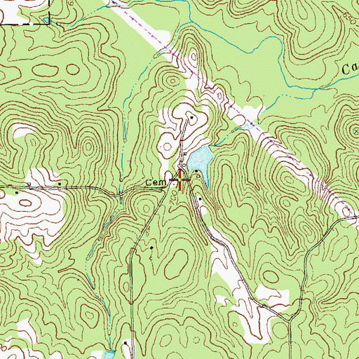 Topographic Map of Foster - Jester - Huddleston Cemetery, GA
