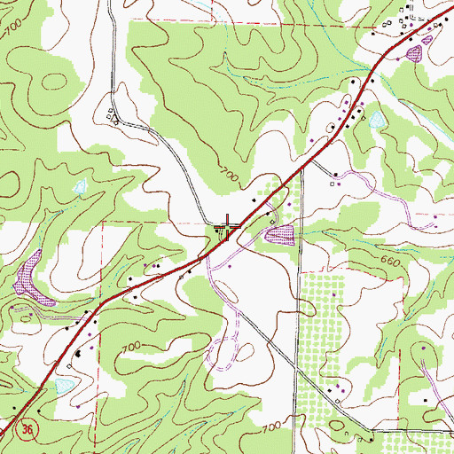 Topographic Map of Grady School (historical), GA