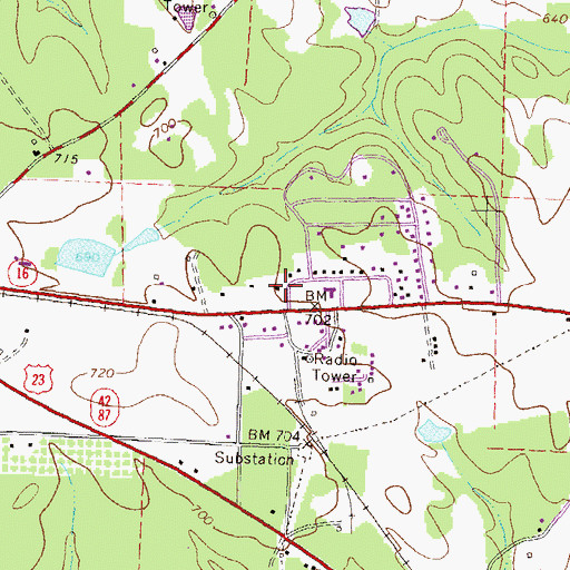 Topographic Map of Jackson Church, GA