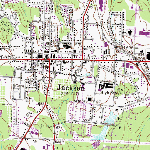Topographic Map of Jackson Public School (historical), GA