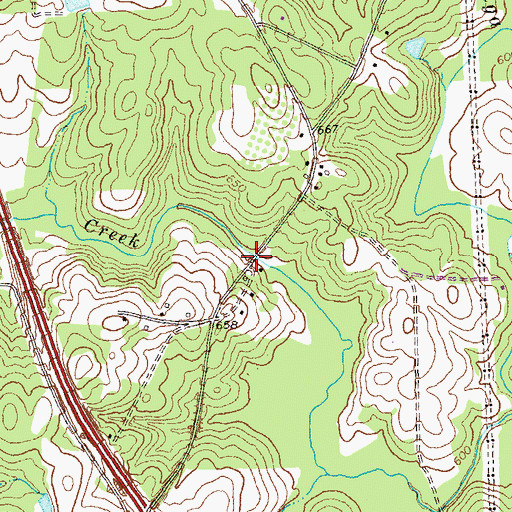 Topographic Map of Kinards Mill (historical), GA