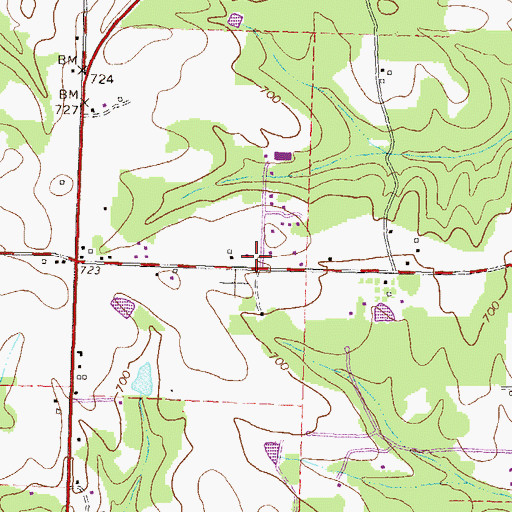 Topographic Map of Kingdom Hall, GA