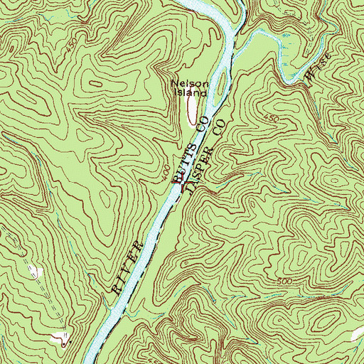 Topographic Map of Lamars Ferry (historical), GA
