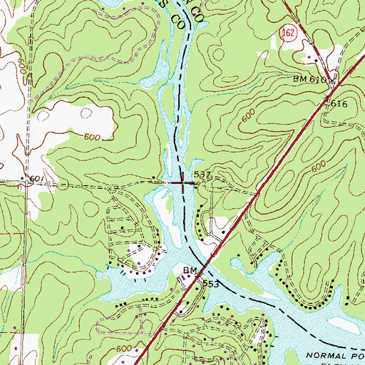 Topographic Map of Manns Bridge, GA