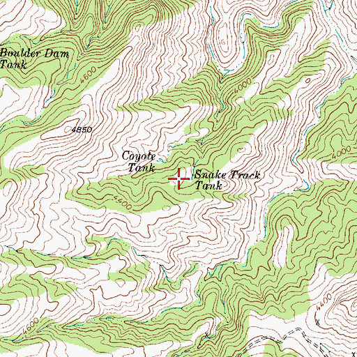 Topographic Map of Snake Track Tank, AZ