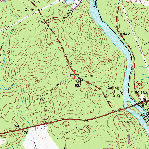 Topographic Map of Moores Chapel (historical), GA