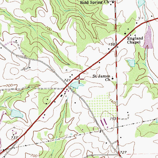 Topographic Map of Oak Grove School (historical), GA
