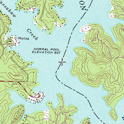Topographic Map of Old Dempsey Ferry (historical), GA