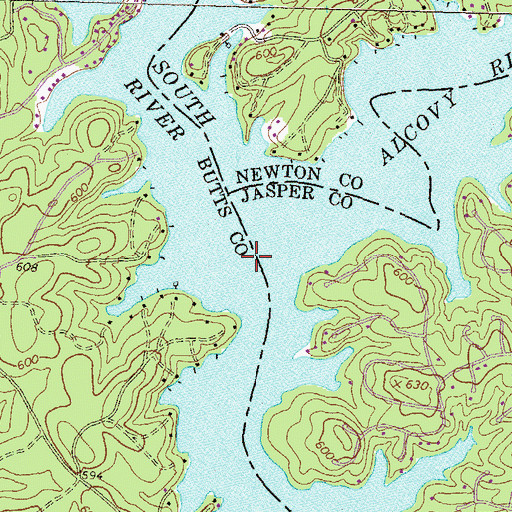 Topographic Map of Old Keys Ferry (historical), GA