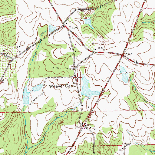 Topographic Map of Sandy Plains School (historical), GA