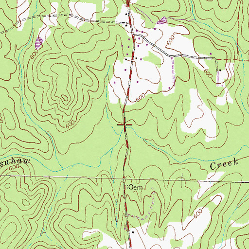 Topographic Map of Stewart Bridge, GA