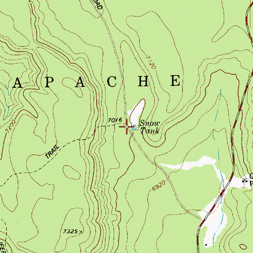 Topographic Map of Snow Tank, AZ