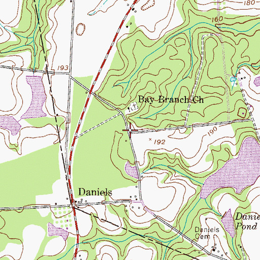 Topographic Map of Bay Branch, GA