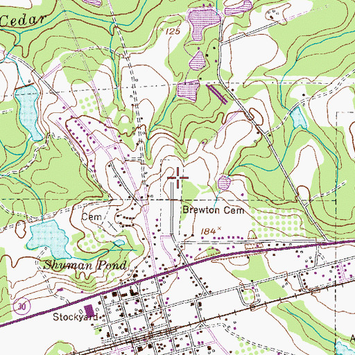Topographic Map of Brewton School (historical), GA