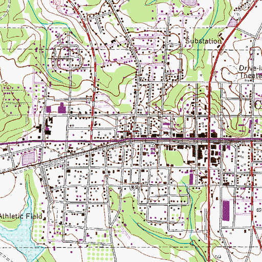 Topographic Map of Claxton First Methodist Church, GA