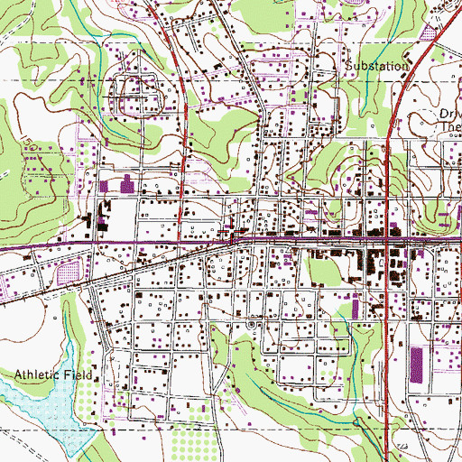 Topographic Map of Claxton Primitive Baptist Church, GA