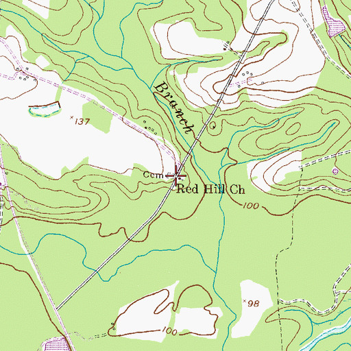 Topographic Map of Emmaus Cemetery, GA