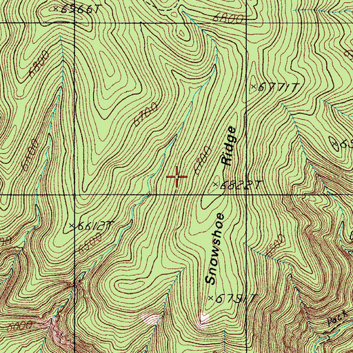 Topographic Map of Snowshoe Ridge, AZ