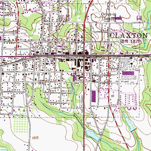 Topographic Map of Hodges Shopping Center, GA