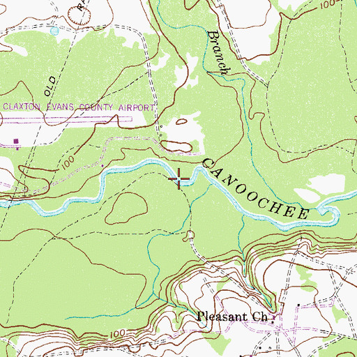 Topographic Map of Mose Hendrix Bridge (historical), GA