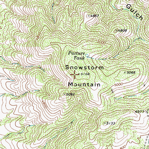 Topographic Map of Snowstorm Mountain, AZ