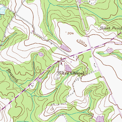 Topographic Map of Sikes School (historical), GA