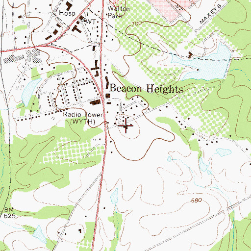 Topographic Map of Beacon Heights Church, GA