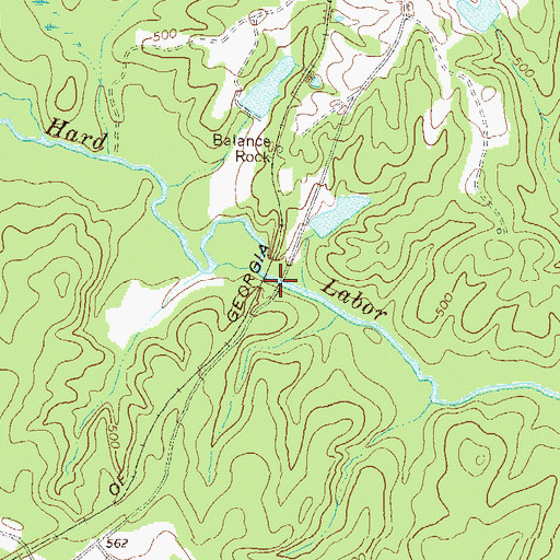 Topographic Map of Boons Bridge, GA