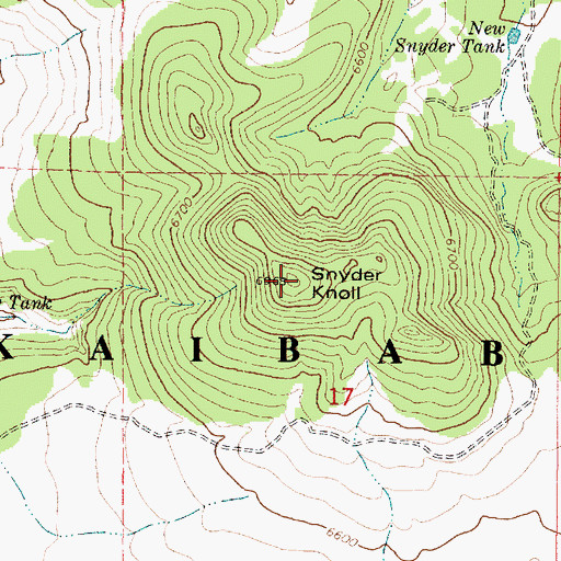 Topographic Map of Snyder Knoll, AZ
