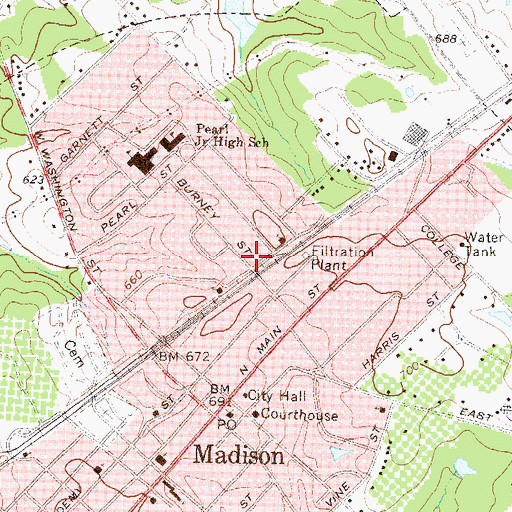 Topographic Map of Burney Street School (historical), GA