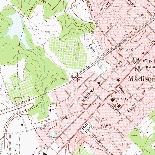 Topographic Map of Clark Chapel Baptist Church, GA