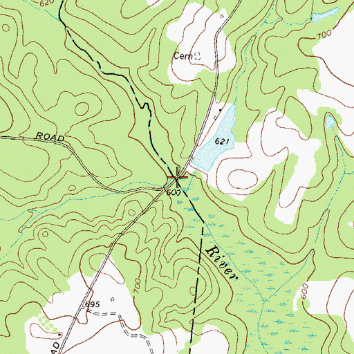 Topographic Map of Cooper Bridge, GA