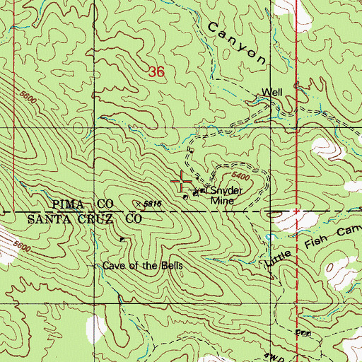 Topographic Map of Snyder Mine, AZ