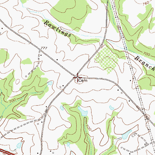 Topographic Map of Davis Cemetery, GA