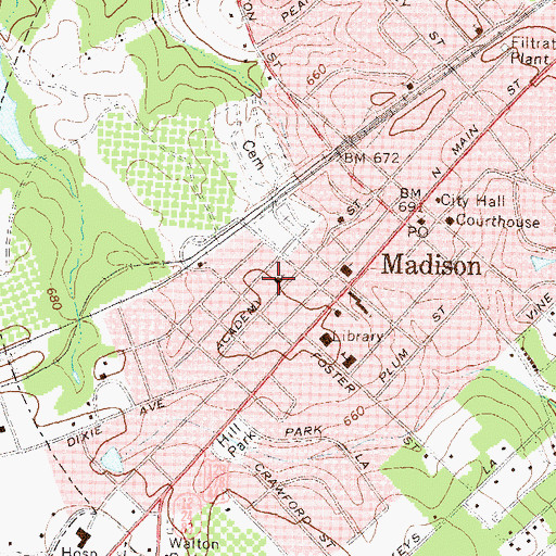 Topographic Map of Episcopal Church of the Advent, GA