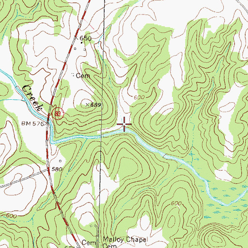 Topographic Map of Gibbs Mill (historical), GA