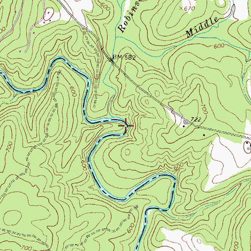 Topographic Map of Gun Point Bend, GA